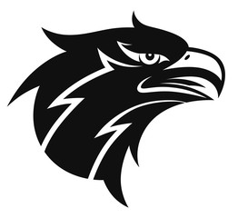 Simple black and white eagle head