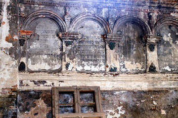 Interior of the Synagogue in Zhovkva during restoration. Lviv region, Ukraine. April 2016