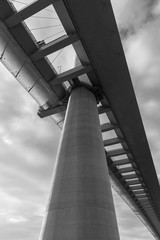 Details of suspension bridge, viewed from bottom