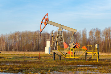 Fototapeta na wymiar Oil pumps. Oil industry equipment.