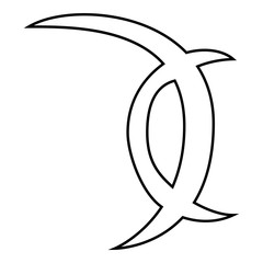 Brass knuckles deer antlers Knuckleduster Weapon for hand icon outline black color vector illustration flat style image