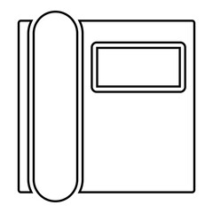 Phone fax machine for office using icon outline black color vector illustration flat style image