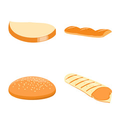 Isolated object of sandwich and food icon. Collection of sandwich and burger vector icon for stock.