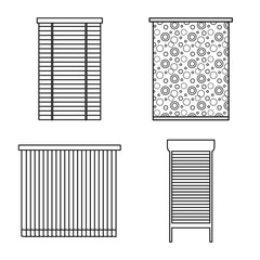 Isolated object of roller and shutters logo. Collection of roller and curtain stock vector illustration.