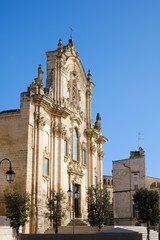 Fototapeta na wymiar Baroque church of San Francesco d'Assisi in Matera.