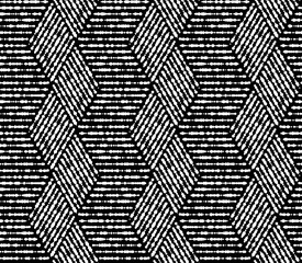Abstract geometrisch patroon met strepen, lijnen. Naadloze vectorachtergrond. Witte en zwarte sieraad. Eenvoudig rooster grafisch ontwerp