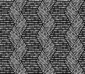 Photo sur Plexiglas Noir et blanc géométrique moderne Motif géométrique abstrait avec des rayures, des lignes. Fond vectorielle continue. Ornement blanc et noir. Conception graphique en treillis simple
