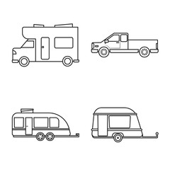 Isolated object of transport and drive logo. Set of transport and trailering vector icon for stock.