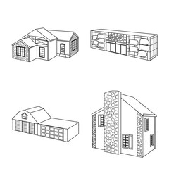 Vector design of city and construction icon. Set of city and estate stock symbol for web.