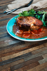 Beef stewed and Carrots potatoes with a wine sauce and herbs