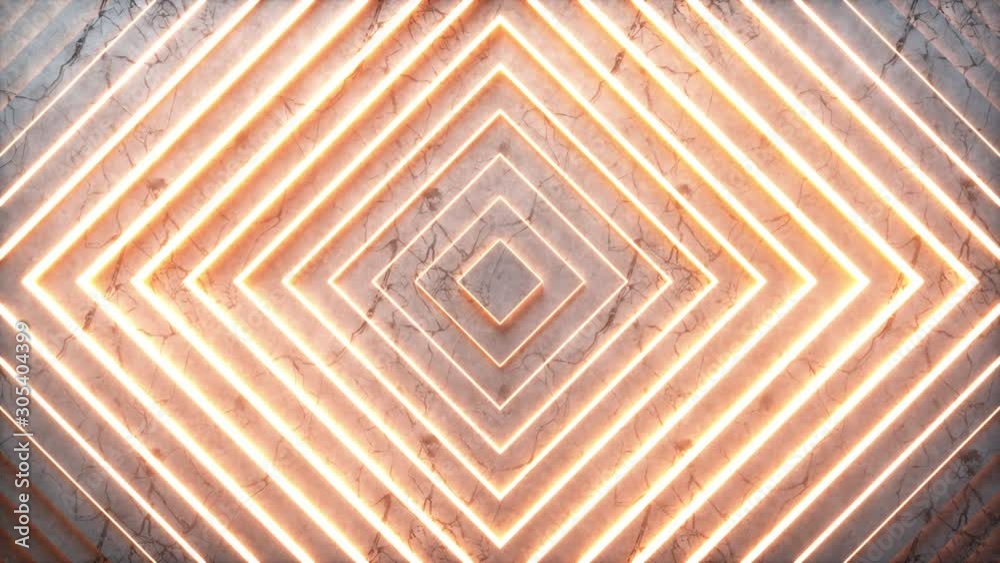 Poster abstract squares pattern with offset effect. animation of glowing marble squares in orange. abstract