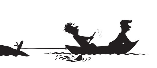 Vain efforts. Vector drawing