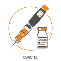 Diabetes Insulin Pen Syringe and Vial - obrazy, fototapety, plakaty