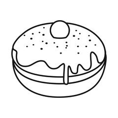 Vector illustration of donut and cream logo. Web element of donut and berry stock symbol for web.