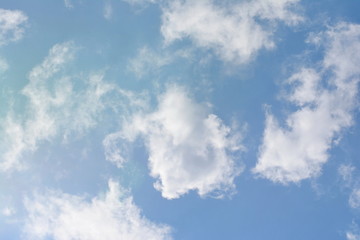 Blue sky with white clouds.