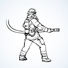Firefighter. Vector drawing