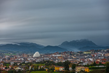 Oviedo city ultra long exposure with cloudy sky