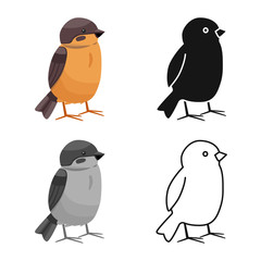 Fototapeta premium Isolated object of bird and redstart logo. Collection of bird and decorative vector icon for stock.