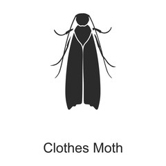 Naklejka premium Insect moth vector icon.Black vector icon isolated on white background insect moth .