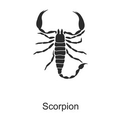 Insect scorpion vector icon.Black vector icon isolated on white background insect scorpion . - obrazy, fototapety, plakaty
