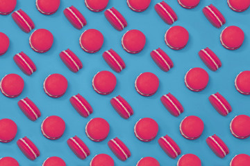 Flying macaroons with colorful backround