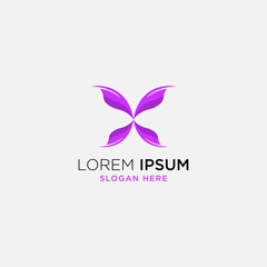 butterfly full color logo design template - vector