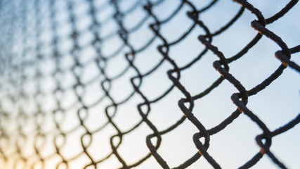 Naklejka premium the iron mesh close up