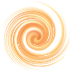 Vector light orange background of swirling texture