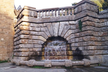 Fototapeta na wymiar Fountains of the Poggi ramps in Florence, Italy