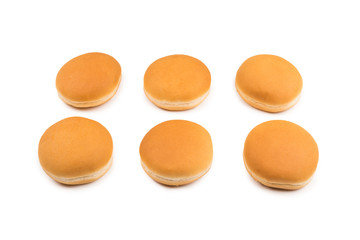 Burger bread isolated on white background.