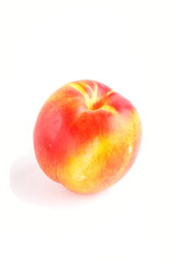 Nectarine isolated on white background. Side view