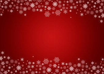 REd christmas background with white snowflakes