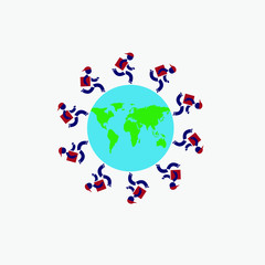 Fast delivery concept. World wide delivery. Courier service.