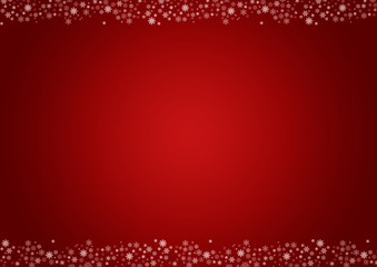 Red christmas background with white snowflakes