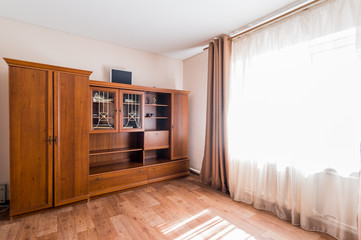 Russia, Moscow- July 06, 2019: interior room apartment. standard repair decoration in hostel