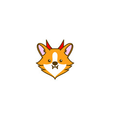 cute corgi dog head logo icon design vector illustration