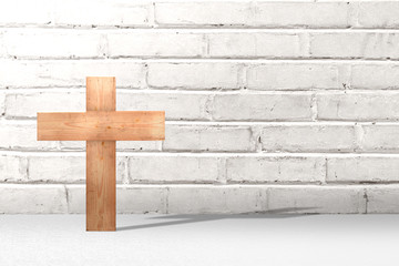 Christian cross on the floor