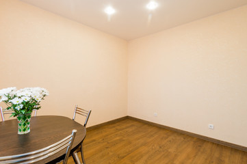 Russia, Moscow- July 08, 2019: interior room apartment. standard repair decoration in hostel