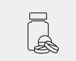 Medical icons vector. Pills icon medicine drug.