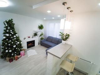 Merry Christmas and Happy Holidays! A beautiful living room decorated for Christmas.