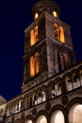 Salerno, Italy: historic cathedral by night