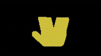 Symbol Live long and prosper is knitted from a woolen thread. Knit like a sweater