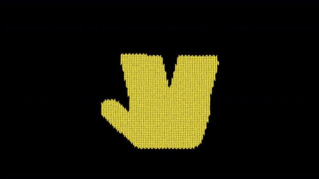 Symbol Live long and prosper is knitted from a woolen thread. Knit like a sweater