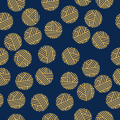 Abstract seamless pattern with gold circles for textile, wallpapers, gift wrap and scrapbook. Vector.