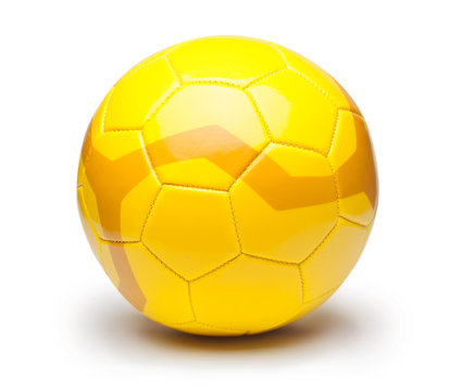 yellow football ball, isolated on white background
