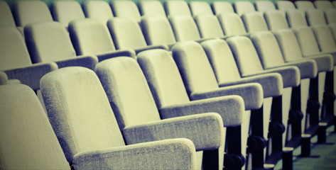 Fototapeta premium Empty rows of theater or movie seats.