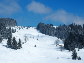 Fototapeta premium Winterwandern auf den Spitzstein (Bayern)