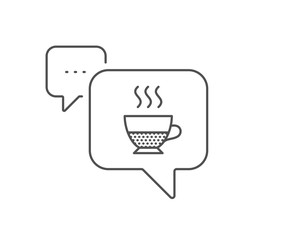 Doppio coffee icon. Chat bubble design. Hot drink sign. Beverage symbol. Outline concept. Thin line doppio icon. Vector