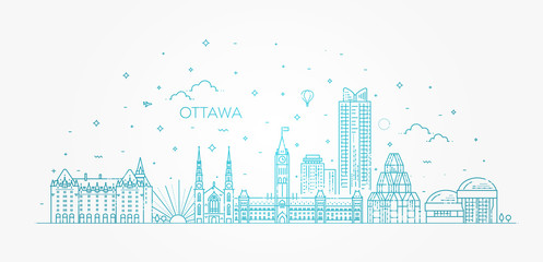 Vector illustration of Ottawa city skyline. Cityscape