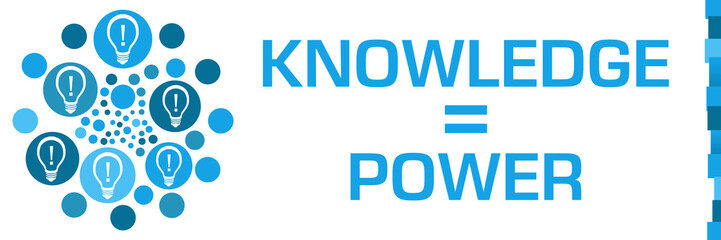 Knowledge Is Power Blue Dots Circular Bulbs Left 